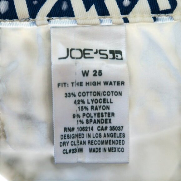 Joe’s Jeans High Water Ankle Pants Royal Diamond Blue White Size 25 - Picture 7 of 8
